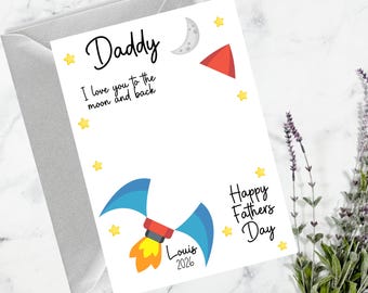 Personalised Love You to the Moon Father's Day Card