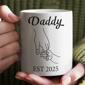 Personalised Father&#39;s Day Mug - Custom Daddy EST 11oz Coffee Mug - Gift for Dad