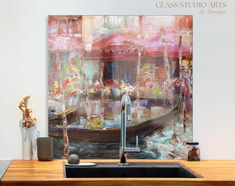Crédence En Verre Trempé 90x65 Cm - Résistante à La Chaleur (280°C) - Pour Cuisinière Gaz, Induction - Facile à Nettoyer, Design Personnalisable