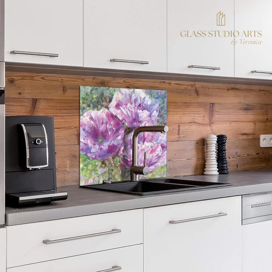 Crédence Verre Trempé 90x65 Cm - Résistante Chaleur Derrière Cuisinière - Décoration Cuisine