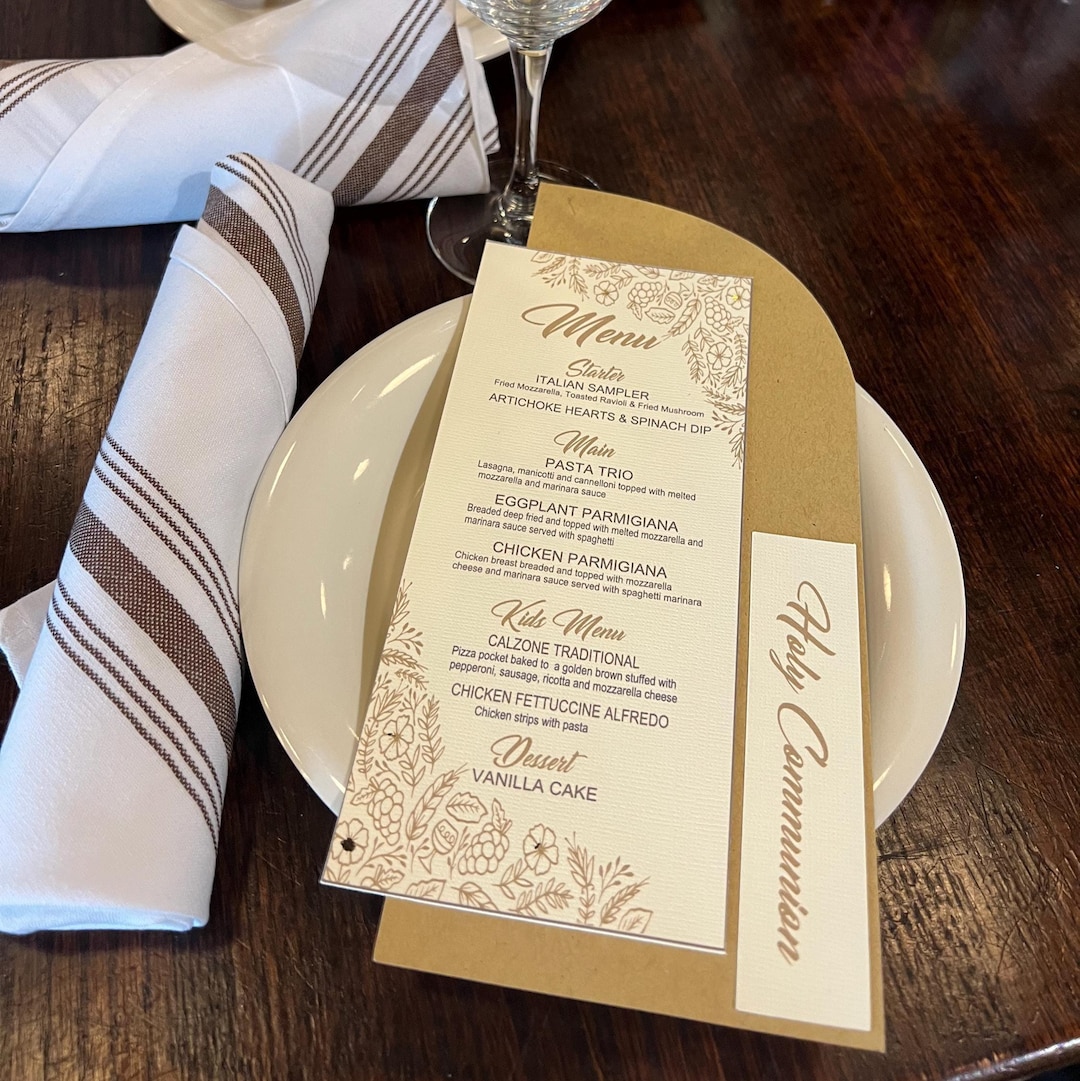 Elegant Celebration Menu: Cardstock Table Decor. - Etsy