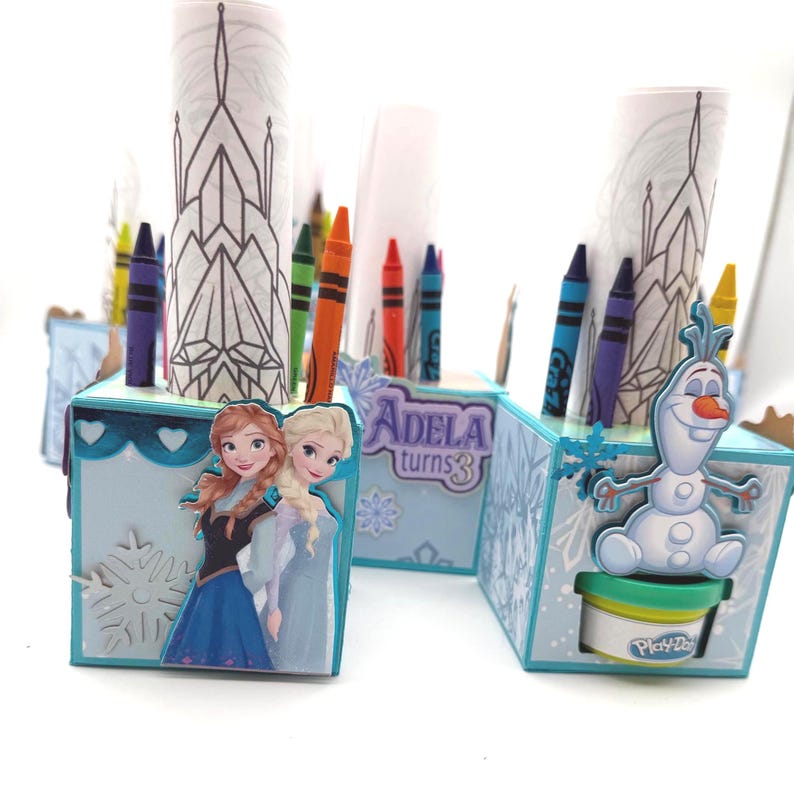 Frozen Activity Box Party Decor : Elsa and Anna, Olaf , Winter Princess ...