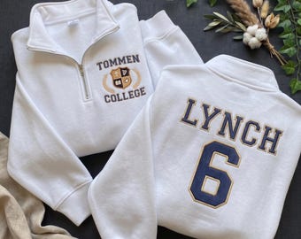 Tommen College Joey Lynch 6 haftowany zamek błyskawiczny i bluza, chłopcy inspirowani Tommen, gadżety Lynch 6, Chloe Walsh Bookish