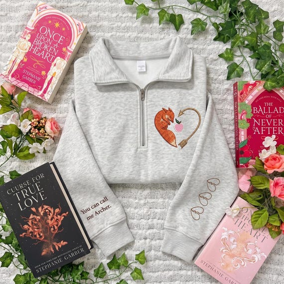 The Archer and The Fox Embroidered Sweater, Once Upon A Broken Heart Hoodie, Bookish Sweatshirt