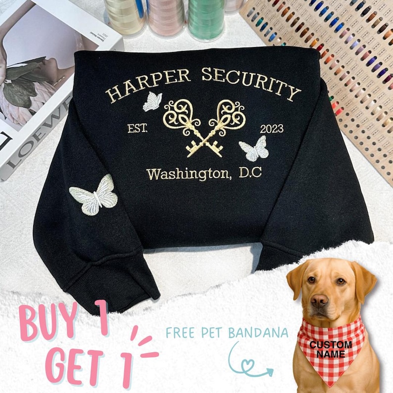 Harper Security Embroidered Sweatshirt: Booktok Twisted Series Merch image 1