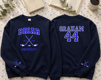 Briar University Embroidered Sweatshirt, Briar University Inspired Hoodie, Graham 44, Off Campus Series Shirt, Bookish Girlfriend Gift