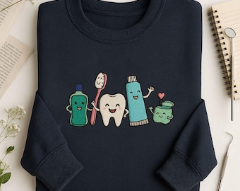 Embroidered Dental Hygienist Sweatshirt: Cotton Fleece Crewneck