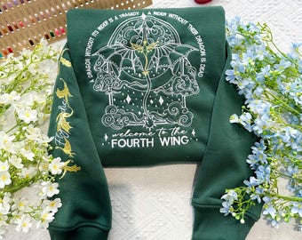 Fourth Wing Embroidered Sweatshirt: Dragon Rider War College Merch