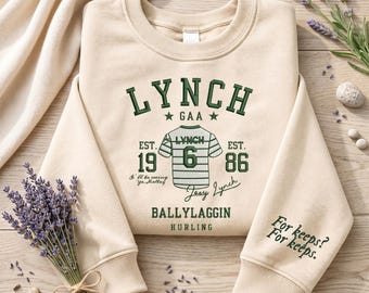 Bluza z haftem Joey Lynch, bluza z okrągłym dekoltem Ballylaggin Hurling, bluza z kapturem inspirowana irlandzkim romansem sportowym, bluza z nadrukiem dla chłopców Tommen Bookish