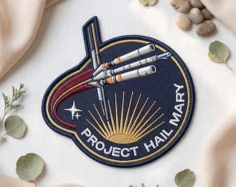Naszywka z haftem "Project Hail Mary Mission", haftowana naszywka z cosplayem Ryland Grace