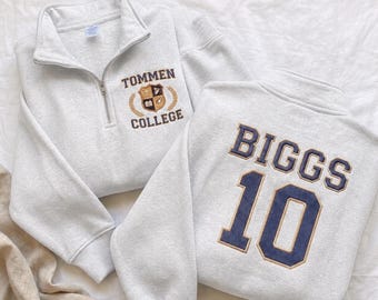 Tommen College Biggs 10 haftowana bluza z zamkiem błyskawicznym/zapinana na ćwierć, inspirowana Tommenem dla chłopców, Lynch 6 Biggs 10 Kavanagh 13, Chloe Walsh Bookish