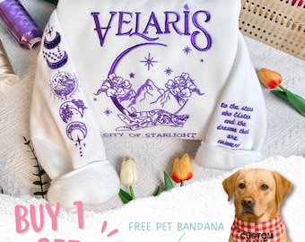Velaris Embroidered Sweatshirt: ACOTAR Night Court, City of Starlight