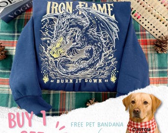 Iron Flame Dragon Rider Sweatshirt: Embroidered Fantasy Reader Gift