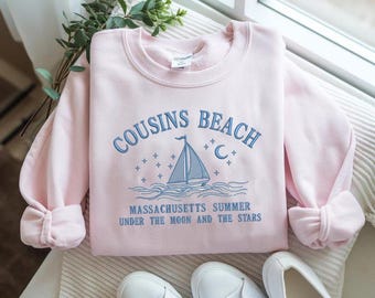 Bluza Cousins Beach z haftowanym okrągłym dekoltem: bawełniany polar w letnim stylu