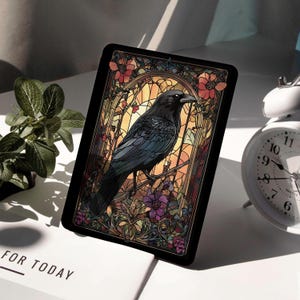 Stained Crow Kindle Paperwhite Case, Kobo Case, Kindle 12th 2024 Case, Kindle Paperwhite 11th 6.8 Kindle Colorsoft Detachable Magnetic