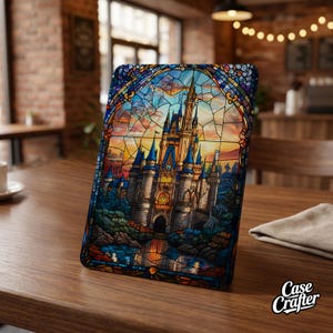 Stained Castle Kindle Magnetic back Case, Kobo Detachable Magnetic Case , Kindle Paperwhite Case 11th 6.8 in, Paperwhite 12th 7, Clear Back