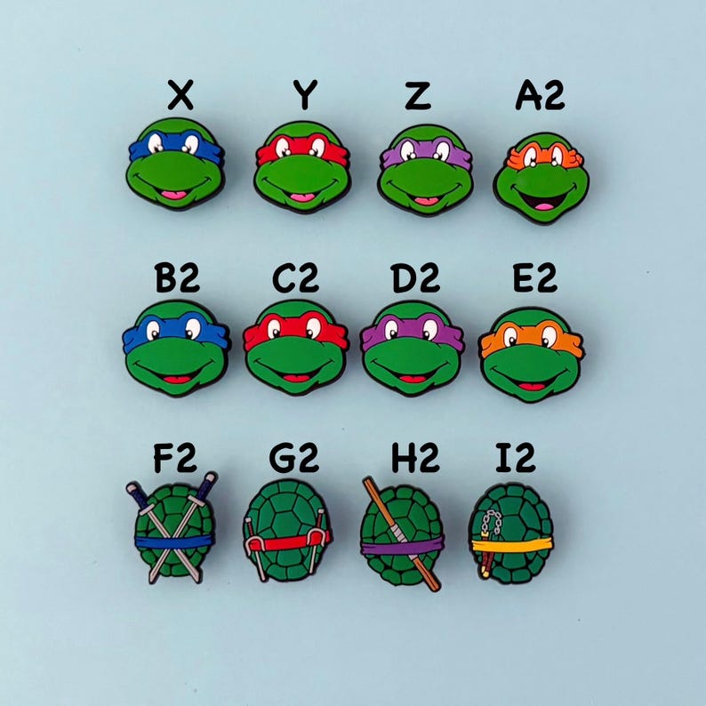 High Quality Ninja Turtles Clogs Charms - TV Show Food Pizza Rat Shoe Charms - Sets Available - Gift for Adult, Teen, and Kids image 4