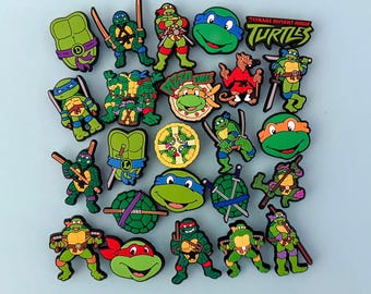 High Quality Ninja Turtles Clogs Charms - TV Show Food Pizza Rat Shoe Charms  - Sets Available - Gift for Adult, Teen, and Kids