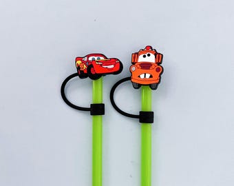 Fundas para pajitas Stanley de alta calidad McQueen Mater de 7 mm y 10 mm - Adornos para pajitas de coches de carreras de la película Disney - Detalles para fiestas - Juego disponible