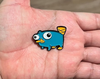 Perry Platypus Enamel Pin - Phineas Ferb TV Show Detective Adventures Metal Pin