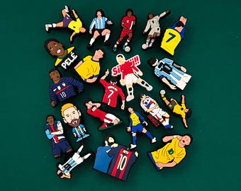 Soccer Players Clogs Charms - Futbol Sports Shoe Charms - Gifts for adults, teen and kids - Sets Available