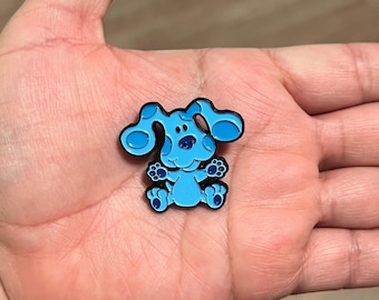 Pin de esmalte de perro azul - Pin de metal de Steve del programa de televisión infantil Clues