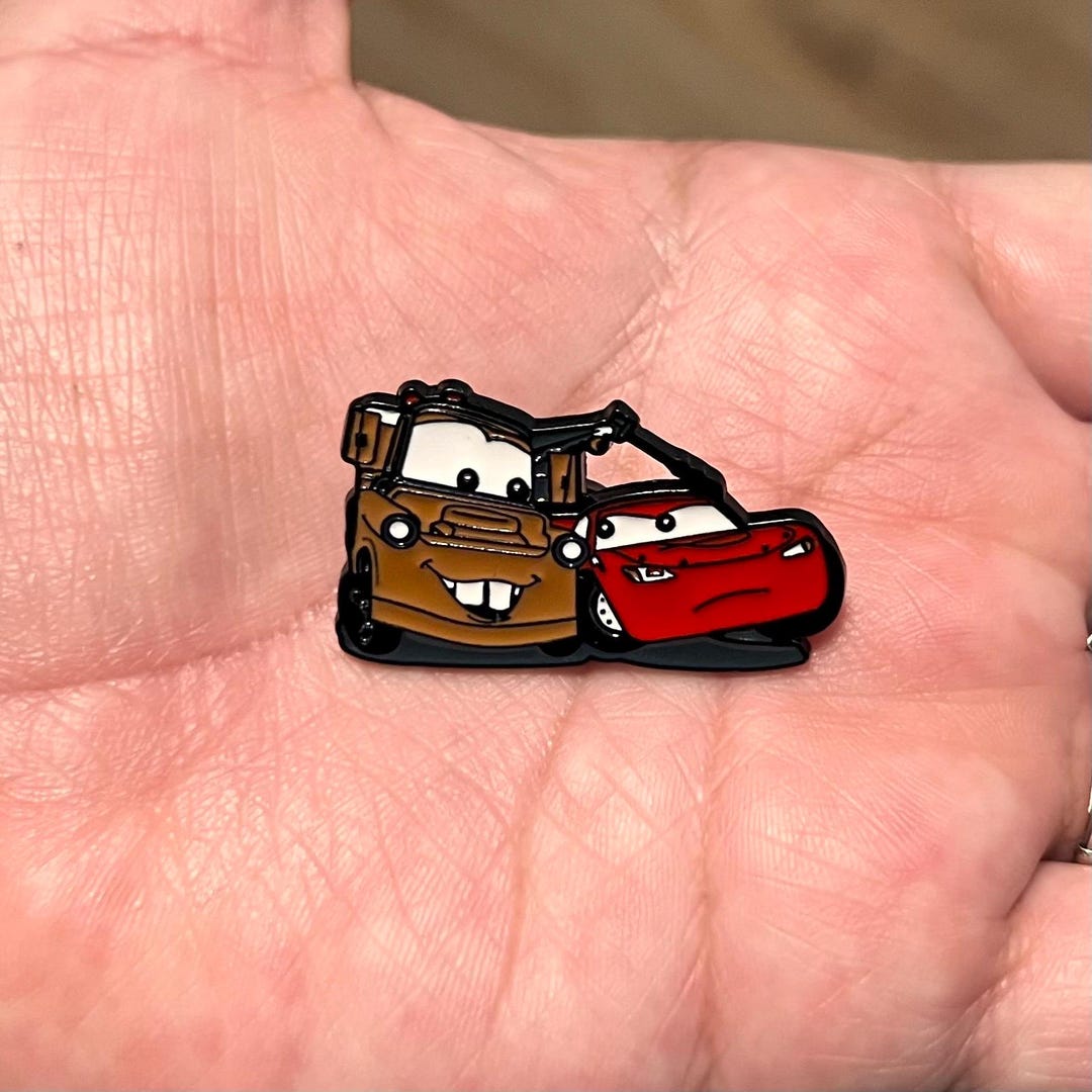 Lightning Mcqueen and Mater Enamel Pin - Racing Red Car Tow Truck Metal ...