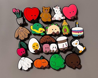 Adornos para zapatos de peluche - Animales de peluche: osito de peluche, unicornio - Set disponible para niños y adultos - Rana, conejo, taco, planta, pingüino