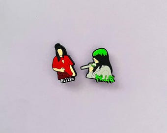 High Quality Billie Celebrity Singer Clogs Charms -   Song Writer Actress Ocean Shoe Charms  - Set Available - Gifts for teens and adults