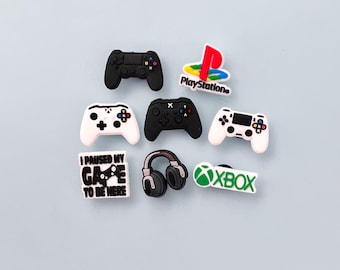 Adornos para zapatos con forma de mandos de videojuegos - Adornos para zapatos de consolas PlayStation y Xbox - Sets disponibles - Regalo para adultos y niños - Auriculares divertidos
