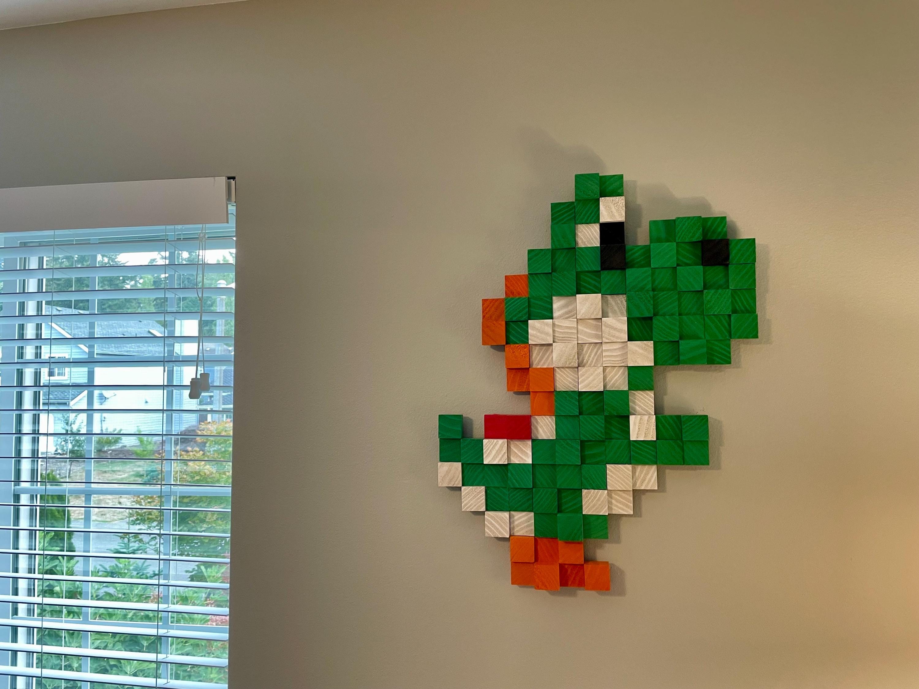 Handmade Wood Pixel Art Yoshi | 20x26 | Retro Video Game Art - Etsy