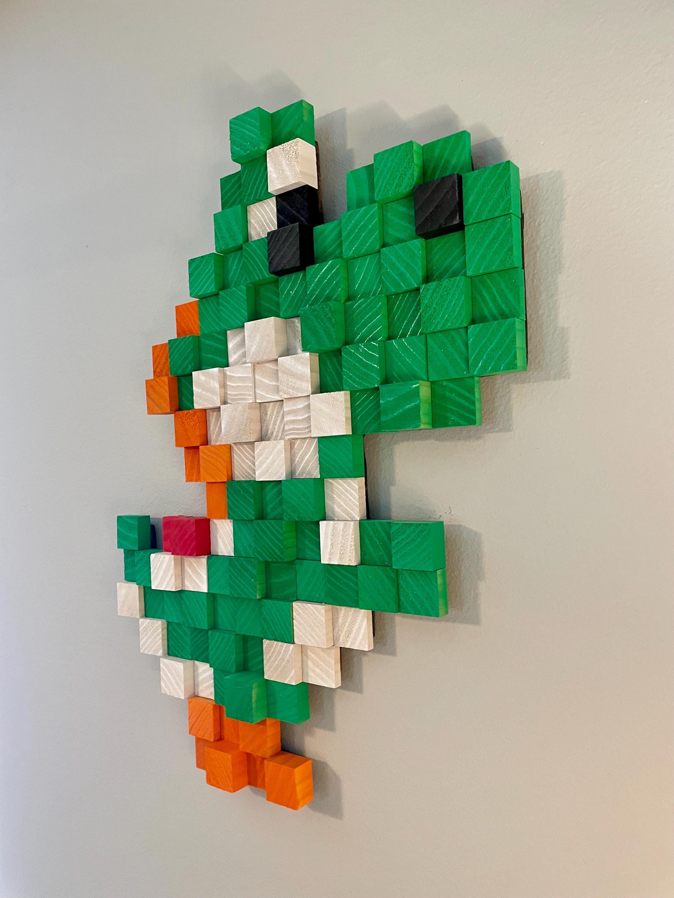 Handmade Wood Pixel Art Yoshi | 20x26 | Retro Video Game Art - Etsy