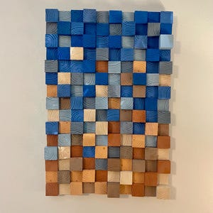 Handmade Wood Pixel Art Wall Décor | 23x15 | Retro-Inspired Art