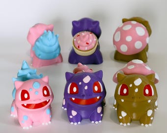 Figuras de Bulbasaur caprichosas – Trío de creatividad – Colecciona todas las variaciones