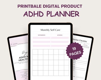 ADHD Planner | 19-Page Printable Organizer | Focus & Productivity Journal