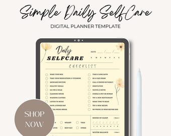Self-Care Planner | Daily Wellness and Mental Health Tracker | 5x7 in | Guided Reflection and Mindfulness Journal | Digital Download