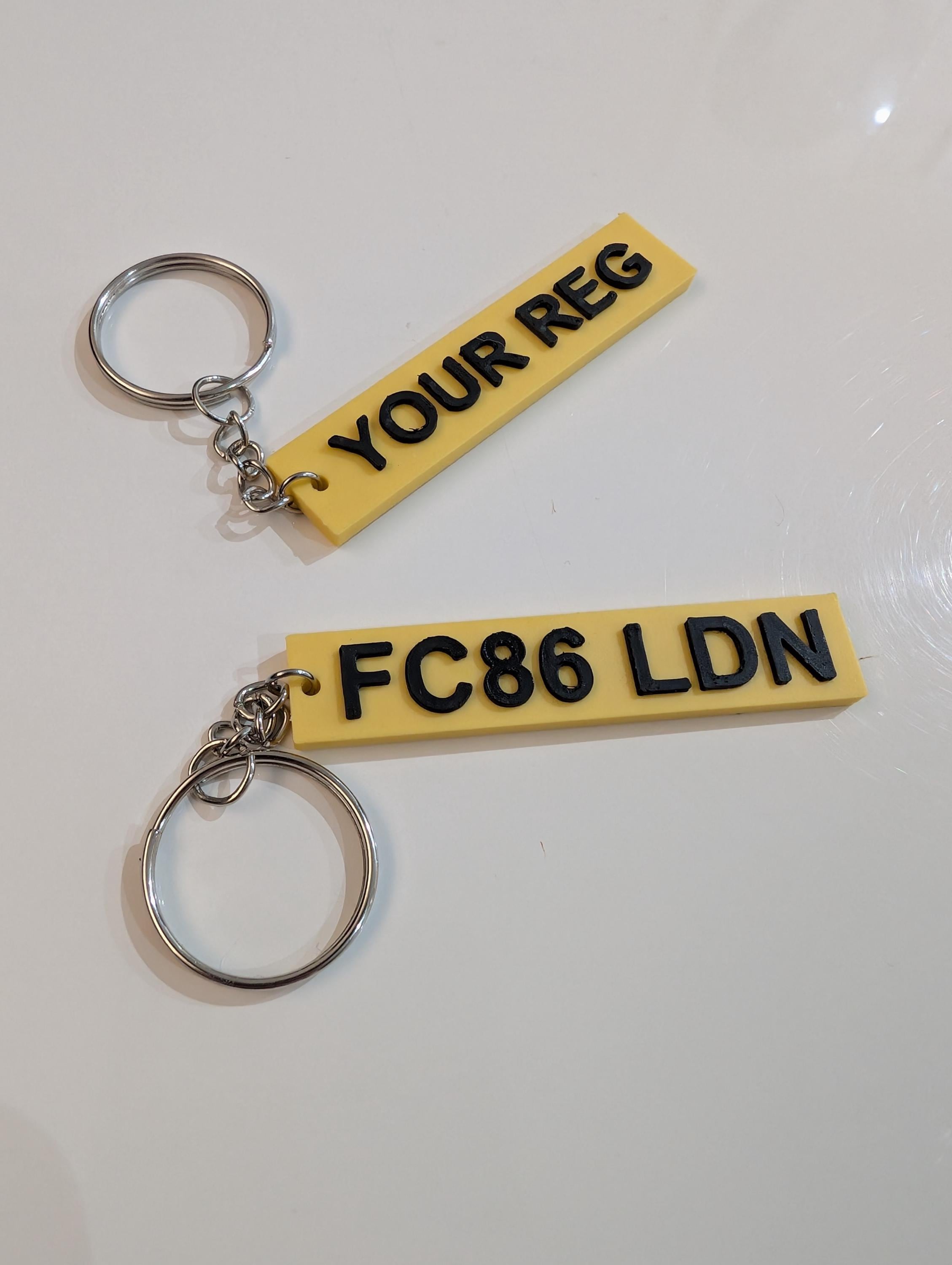 3d Printed Car Number Plate Keyring License Plate Keyring Personalised