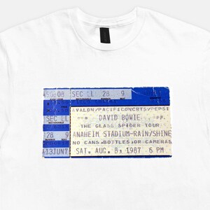 DAVID BOWIE 1987 Verkaufszettel T-Shirt Gildan 64000