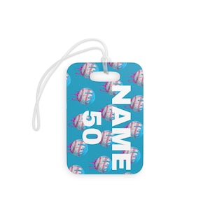 Drippy Baseball Custom Bag Tag, Baseball Bag Tags. Baseball Bag Name Tag, Sports Bag Tags
