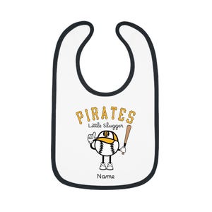 Personalized Baby Bib - Pirates Little Slugger, Baby Shower Gift, Toddler Feeding Accessory, Sports Bib, Unique Baby Present