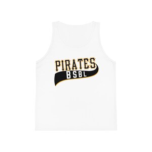 BSBL Pirates Baseball Girl&#39;s Jersey Tank Top, Youth Baseball Tank, Pirates Sister Shirt, Pirate Team Girls Apparel, Kid&#39;s Tank Top