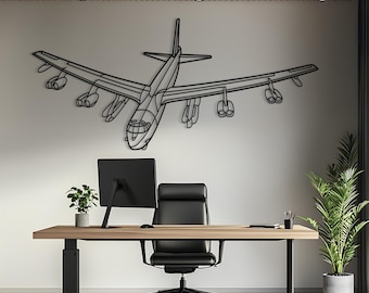 B-52G Stratofortress Angle Metal Aircraft Wall Art, Airplane Wall Art,Metal Wall Art,Aviation Decor,Airplane Gift,Pilot Gift,Aviation Gift