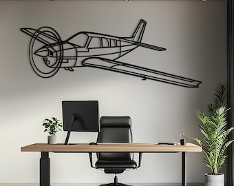 Bonanza A36 Metal Aircraft Wall Art, Aviation Decor, Pilot Gift, Modern Airplane Cutout