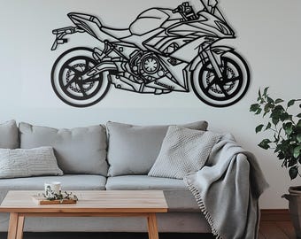 ZX-10R Motorcycle Silhouette Metal Wall Art, Unique Biker Gift
