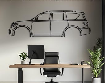 Matte Black Stainless Steel Car Wall Art, Laser Cut Decor, Car Enthusiast Gift
