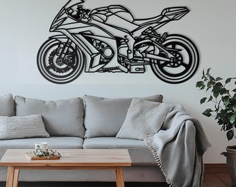 ZX-10R Motorcycle Silhouette Metal Wall Art, Unique Biker Gift