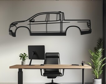 Matte Black Metal Truck Wall Art, Laser Cut Decor
