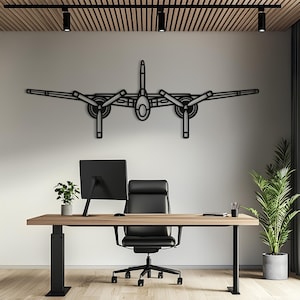 Arte de pared de metal con la parte delantera del avión Tigercat F7F, arte de pared de avión, decoración de aviación, arte de pared de metal, regalo de avión, regalo de piloto, regalo de aviación