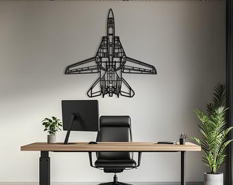 F-14D Tomcat top metalen vliegtuig kunst aan de muur, vliegtuig kunst aan de muur, luchtvaart decor, metalen muur kunst, vliegtuig cadeau, piloot cadeau, luchtvaart cadeau