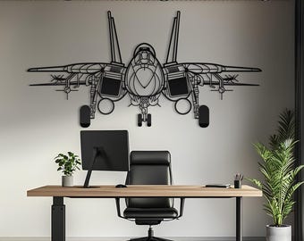 F-14 Tomcat Metal Aircraft Wall Art, Laser-Cut Steel Aviation Decor